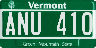 VT license plate ANU410