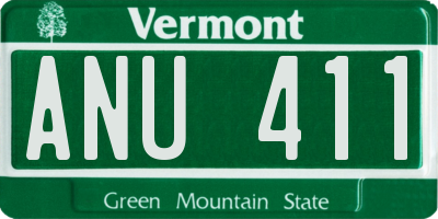 VT license plate ANU411