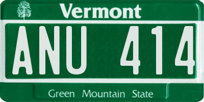 VT license plate ANU414