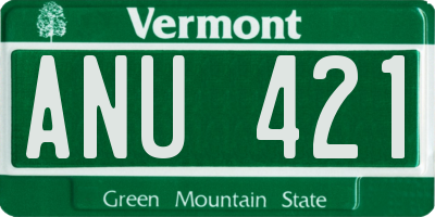 VT license plate ANU421