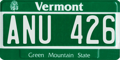 VT license plate ANU426