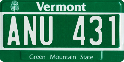 VT license plate ANU431