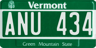 VT license plate ANU434