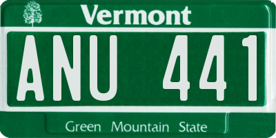 VT license plate ANU441