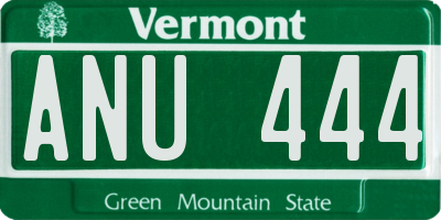VT license plate ANU444