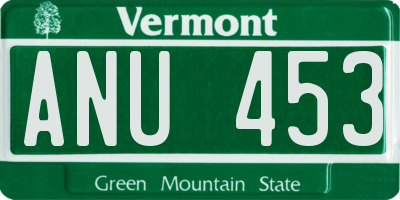 VT license plate ANU453