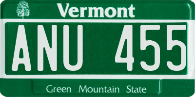 VT license plate ANU455