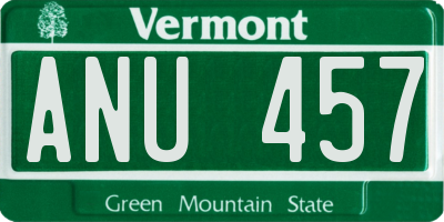 VT license plate ANU457