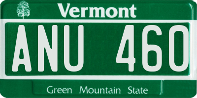 VT license plate ANU460