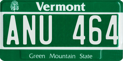 VT license plate ANU464