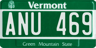 VT license plate ANU469