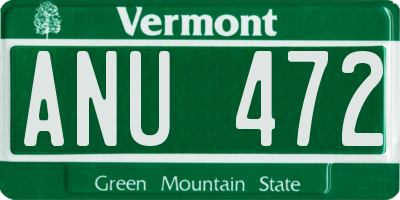 VT license plate ANU472
