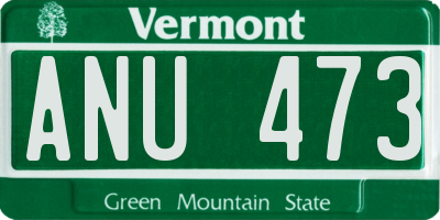 VT license plate ANU473