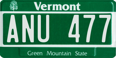 VT license plate ANU477