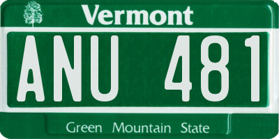 VT license plate ANU481
