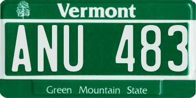 VT license plate ANU483