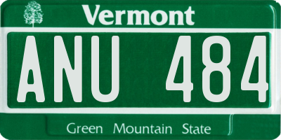 VT license plate ANU484