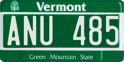 VT license plate ANU485