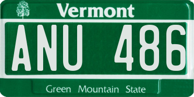 VT license plate ANU486