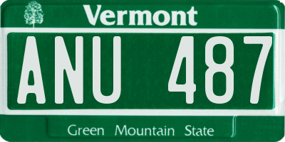 VT license plate ANU487