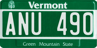 VT license plate ANU490