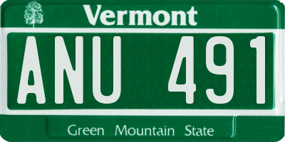 VT license plate ANU491