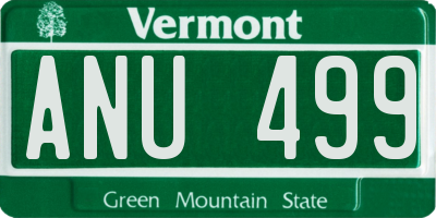 VT license plate ANU499