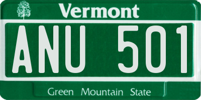VT license plate ANU501