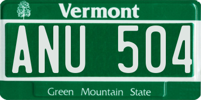 VT license plate ANU504