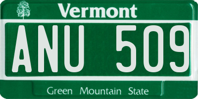 VT license plate ANU509