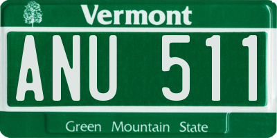 VT license plate ANU511
