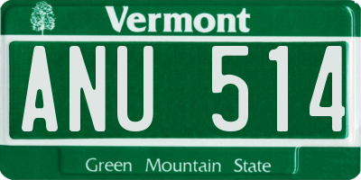 VT license plate ANU514