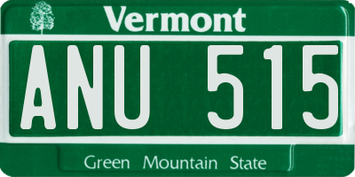 VT license plate ANU515