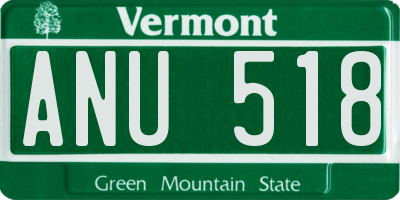 VT license plate ANU518