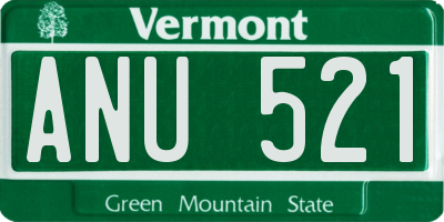 VT license plate ANU521