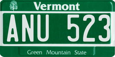 VT license plate ANU523