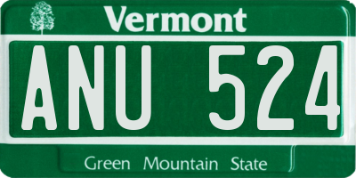 VT license plate ANU524