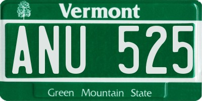VT license plate ANU525