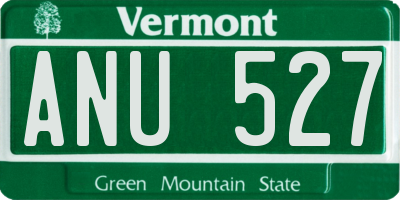 VT license plate ANU527