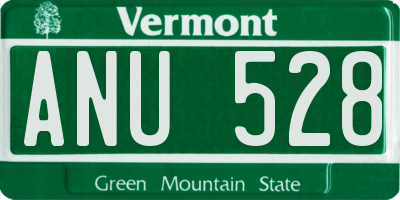 VT license plate ANU528