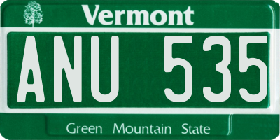 VT license plate ANU535
