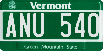 VT license plate ANU540