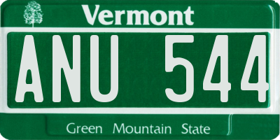 VT license plate ANU544