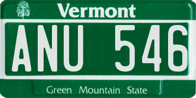VT license plate ANU546