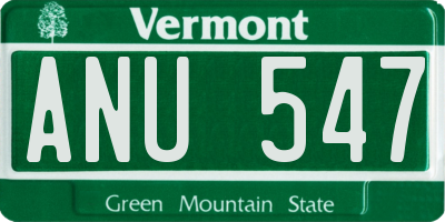 VT license plate ANU547