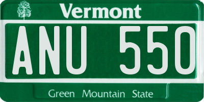 VT license plate ANU550