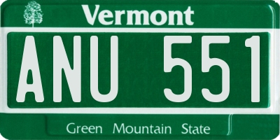 VT license plate ANU551