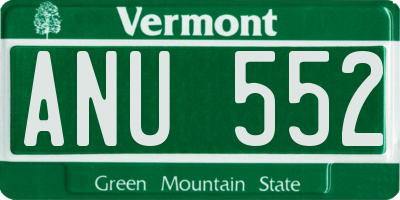 VT license plate ANU552