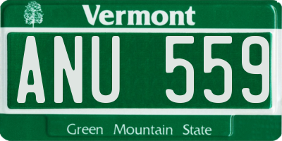 VT license plate ANU559
