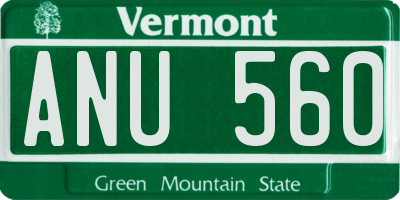 VT license plate ANU560
